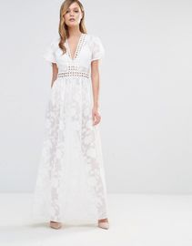 2017 Latest fashion white maxi dress deep v neck promm dress