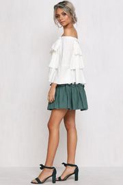 Womens Tops Blouses 2018 Off Shoulder Ruffle Top In White