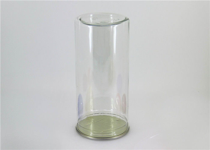 Large capacity  food grade Clear Plastic Cylinder PET canister For dry fruit , nut