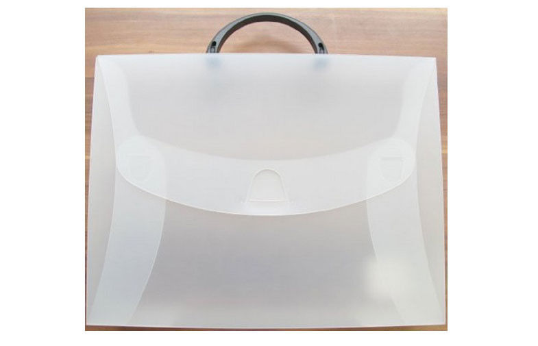 Plastic Document Folder 30mm Elastic Closure , A4 Clear Document briefcase box file