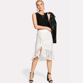 กระโปรงลูกไม้ Asymmetric Ruffle Hem สำหรับผู้หญิง